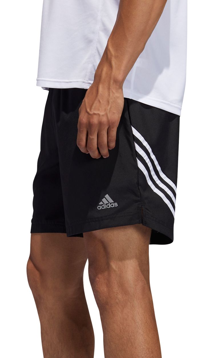 adidas 3 stripe running shorts