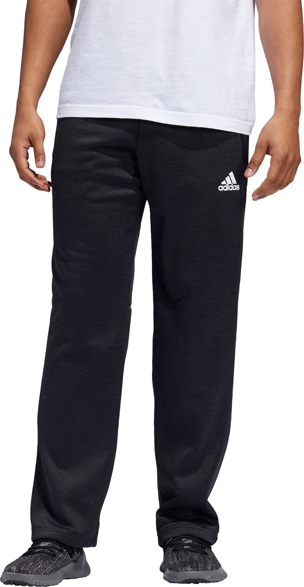 adidas men's team issue fleece open hem pant