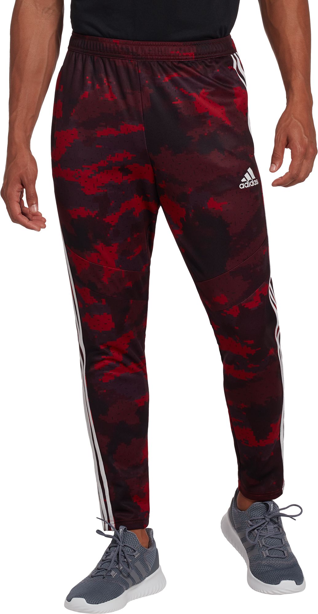 mens camo pants with red stripe