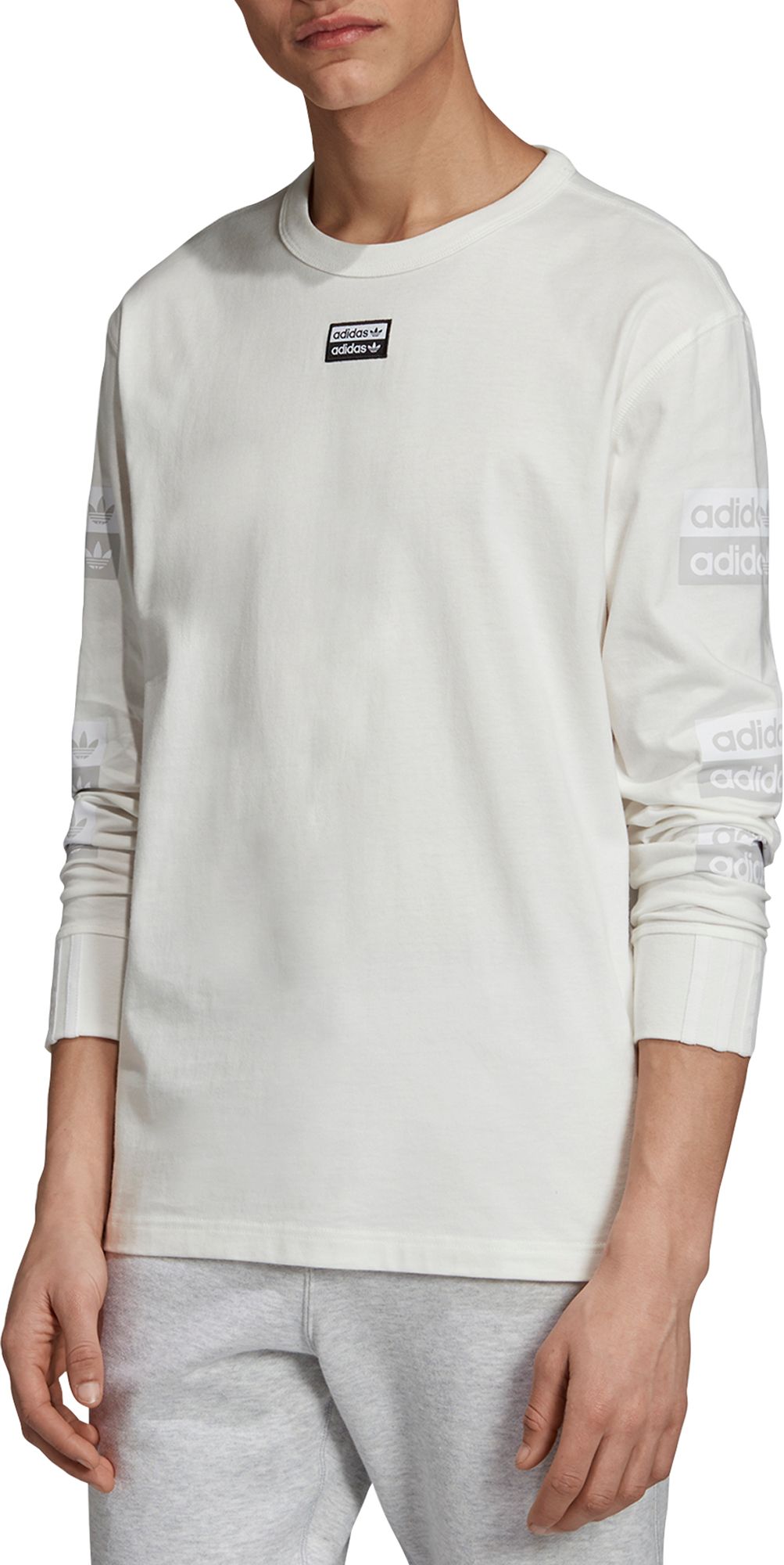 adidas white long sleeve shirt