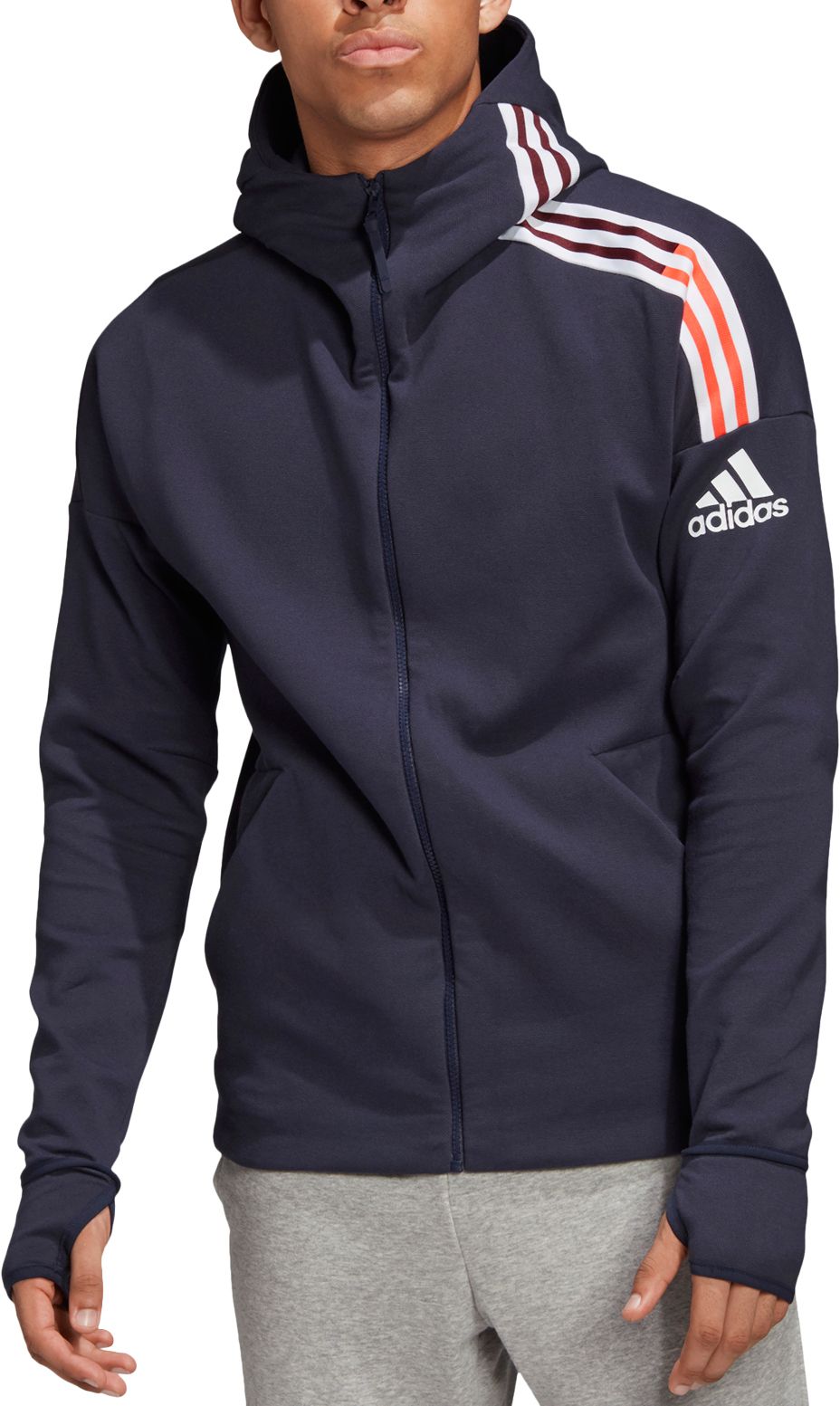 adidas men's zne full zip hoodie