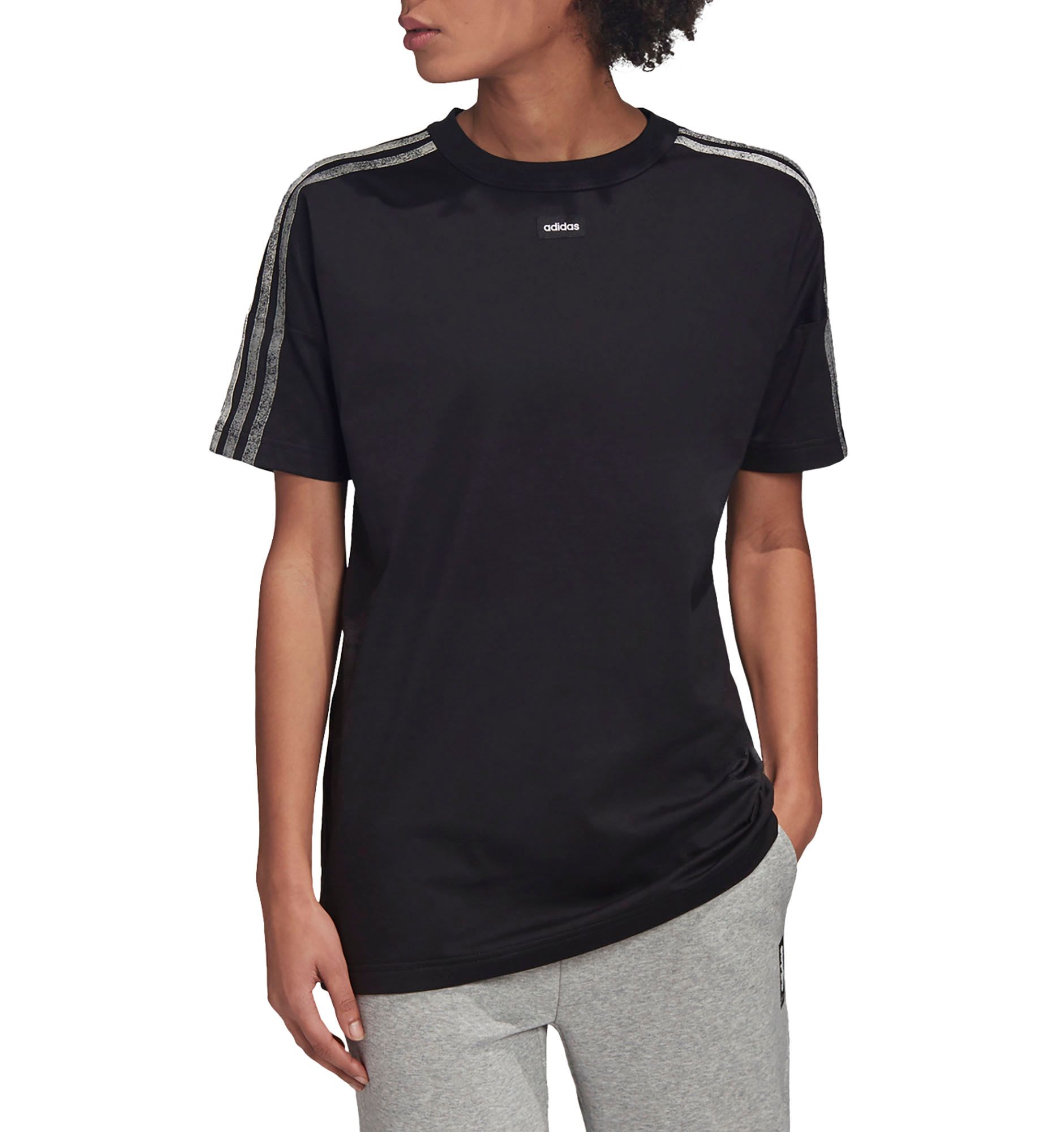 adidas 3 stripe t shirt womens