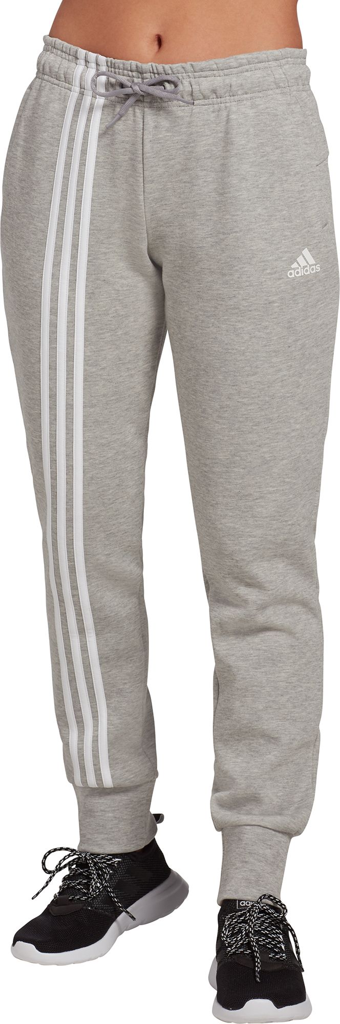 women's adidas fleece striped jogger pants