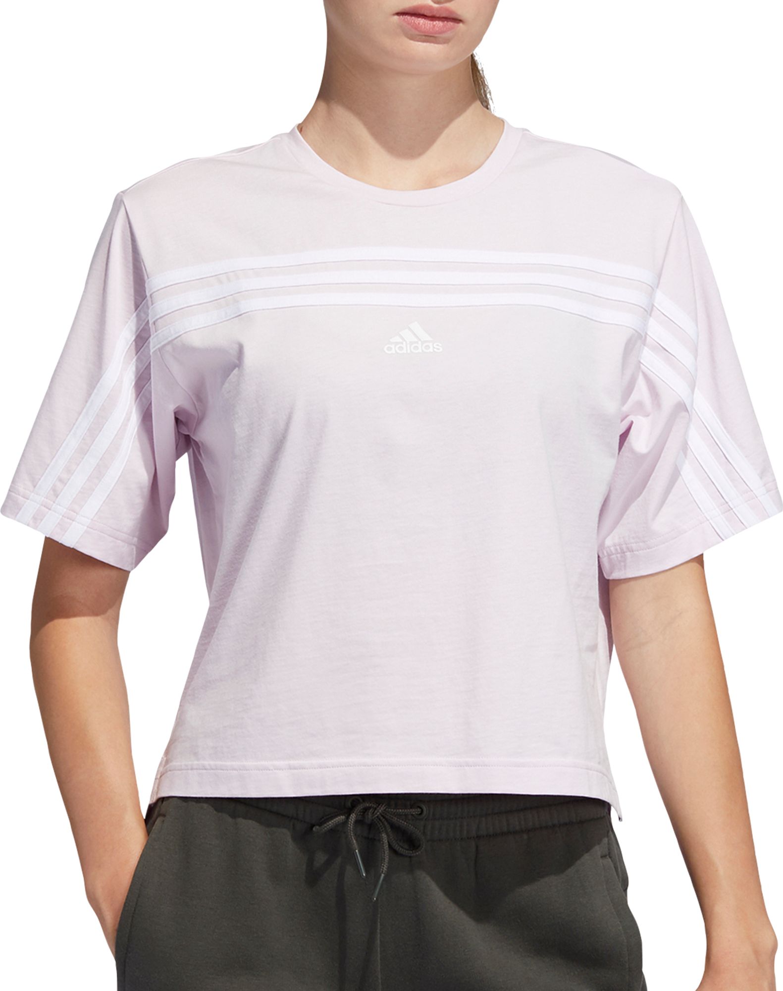 pink and grey adidas shirt