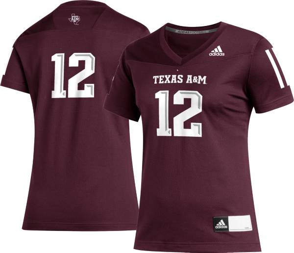adidas Women's Texas A&M Aggies #12 Maroon Replica Football Jersey adidas Women's Texas A&M Aggies #12 Maroon Replica Football Jersey