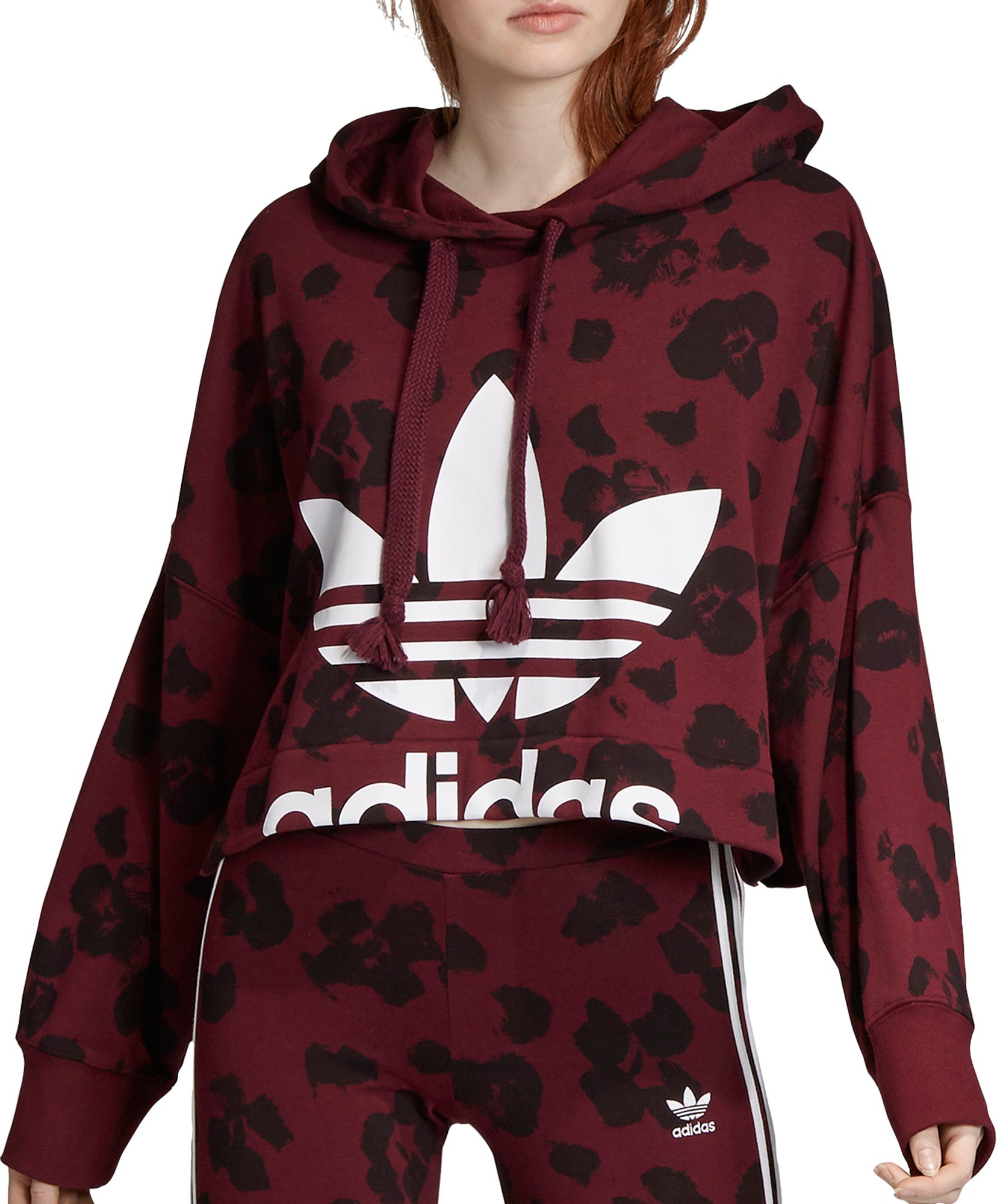 womens adidas burgundy hoodie