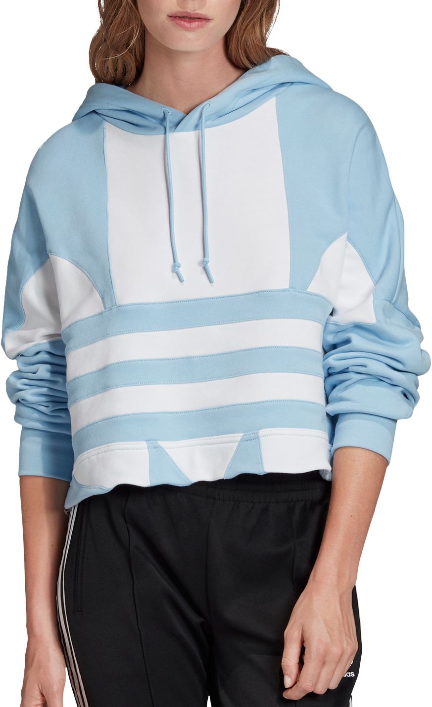 adidas cropped hoodie blue