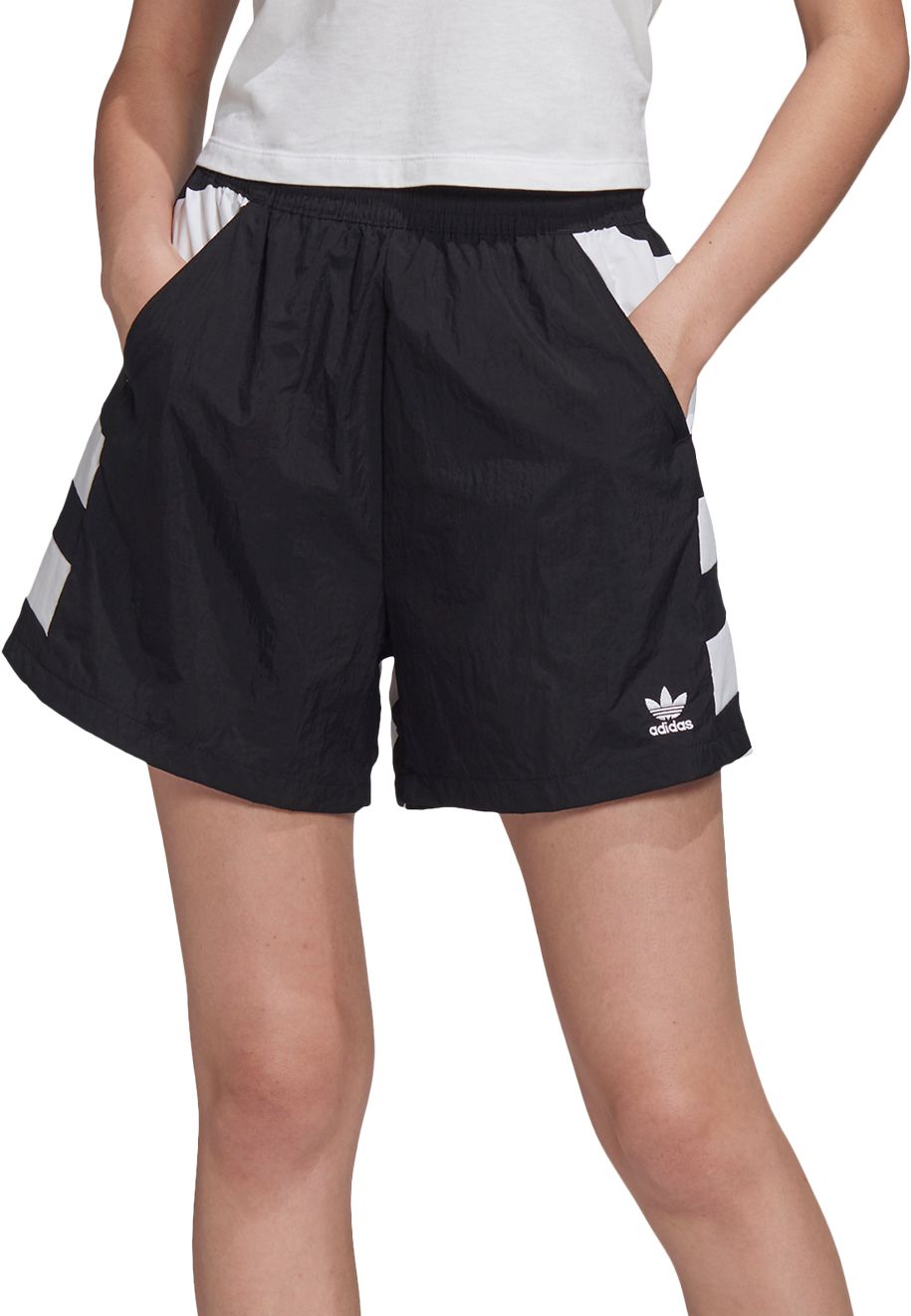 black and white adidas shorts womens