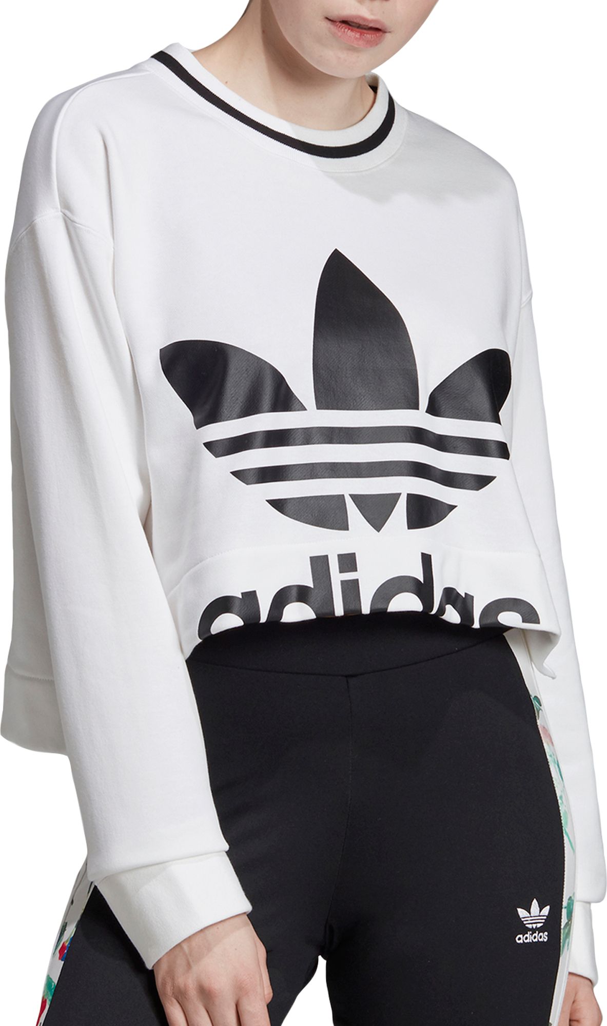 adidas cropped hoodie trefoil