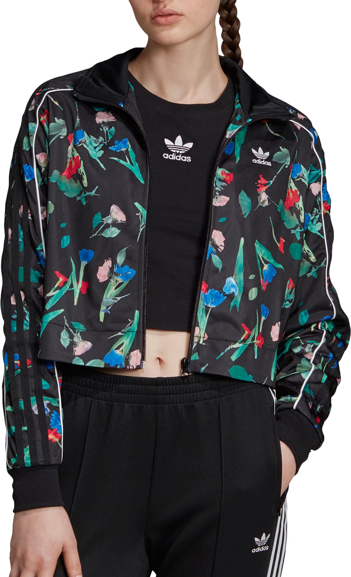 adidas originals floral print track jacket