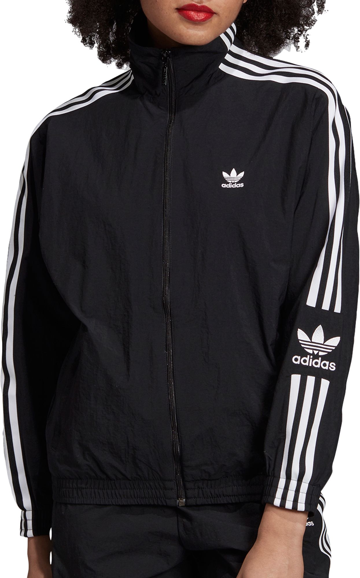 adidas black zip up jacket women's