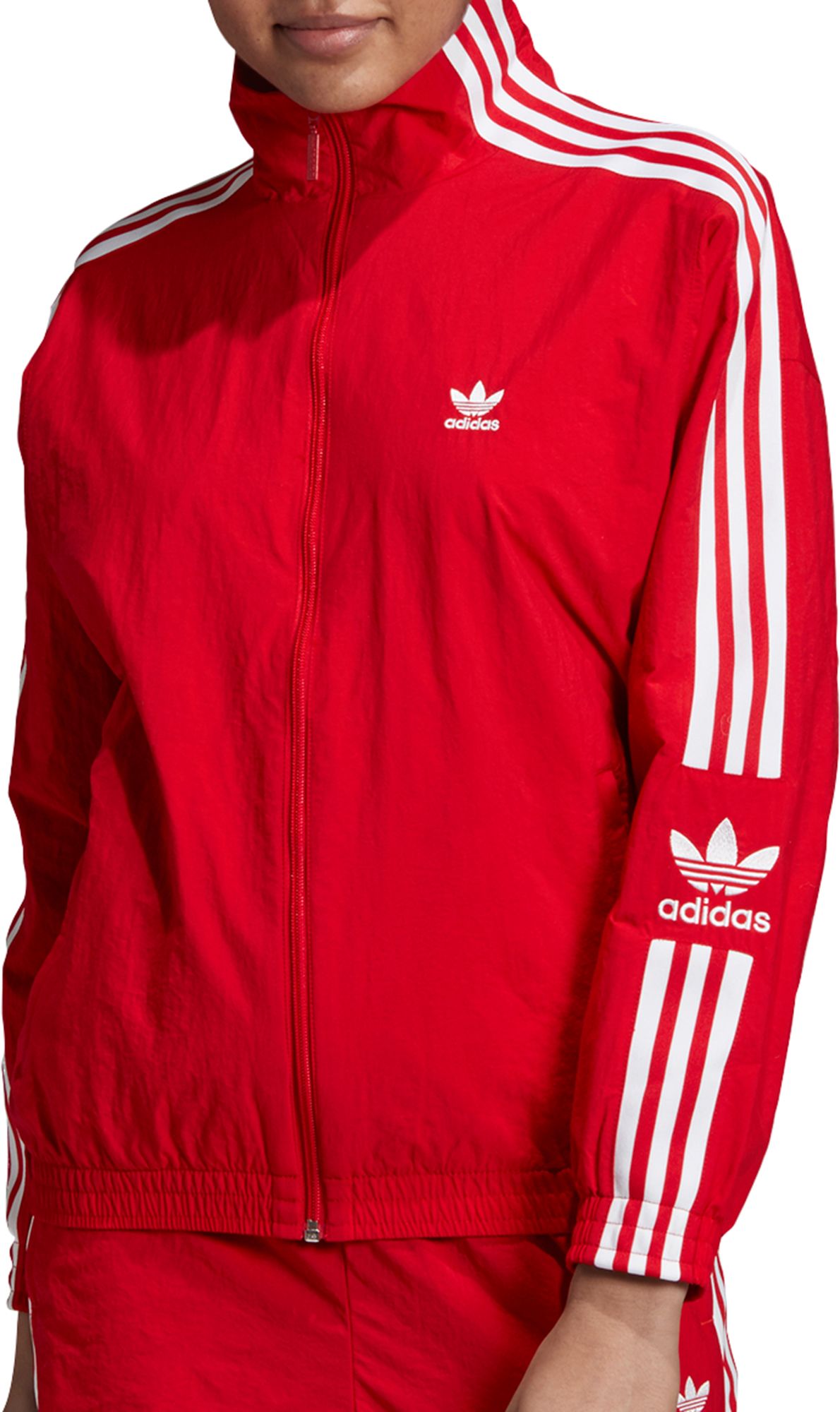 red adidas track jacket women's