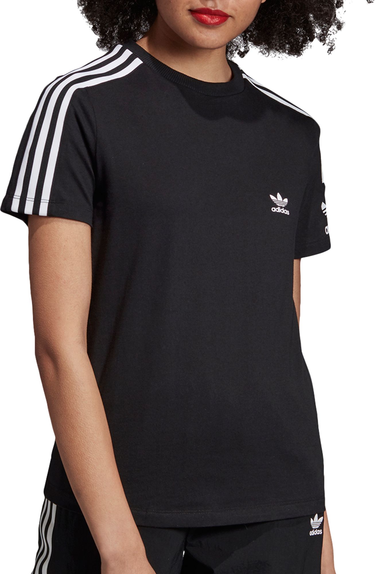 womens adidas 3 stripe shirt