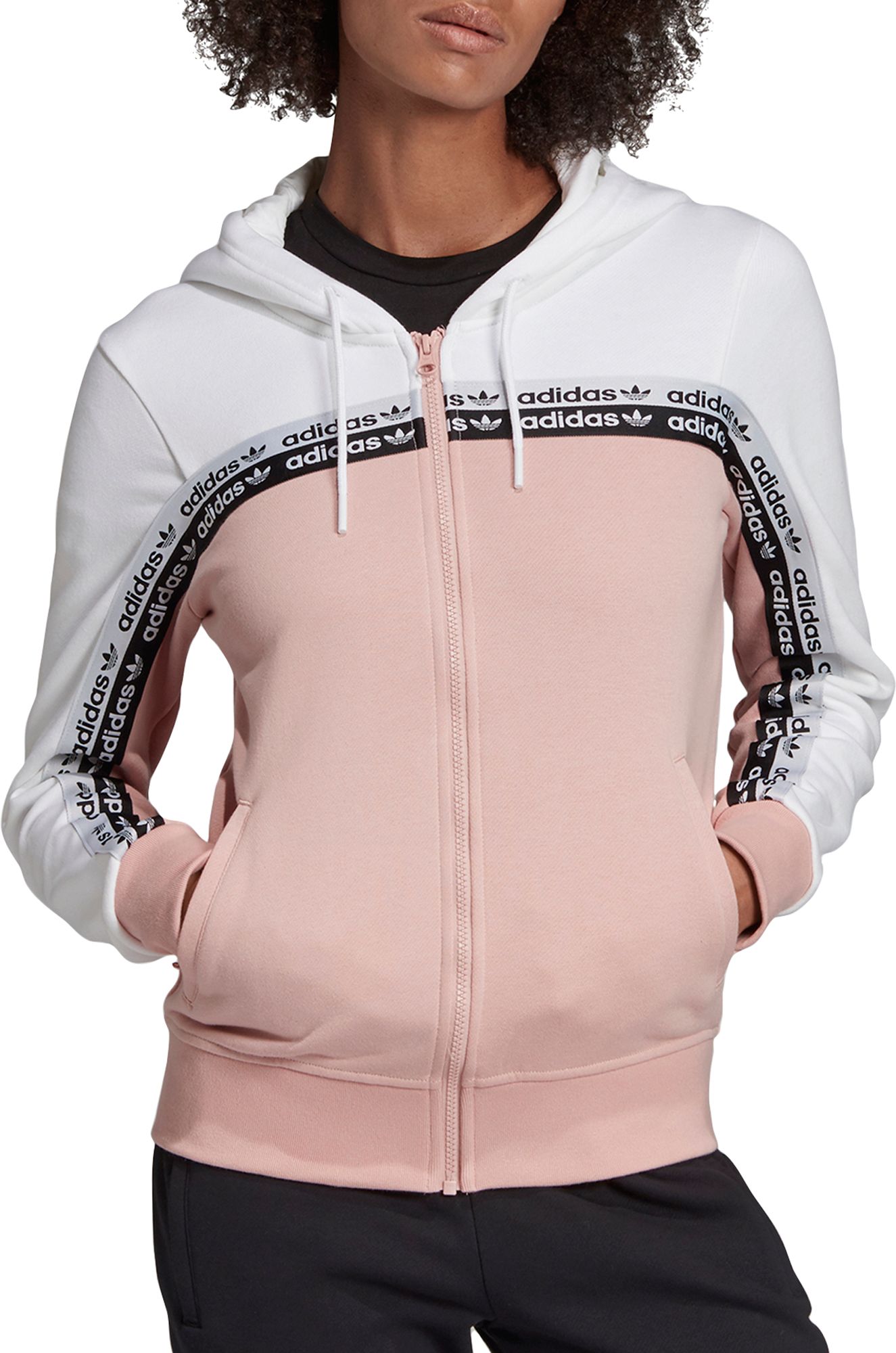 grey adidas zip hoodie women's