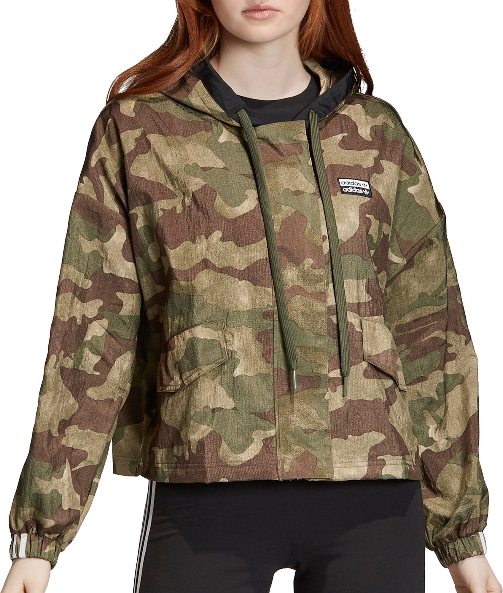 adidas originals split khaki camo windbreaker