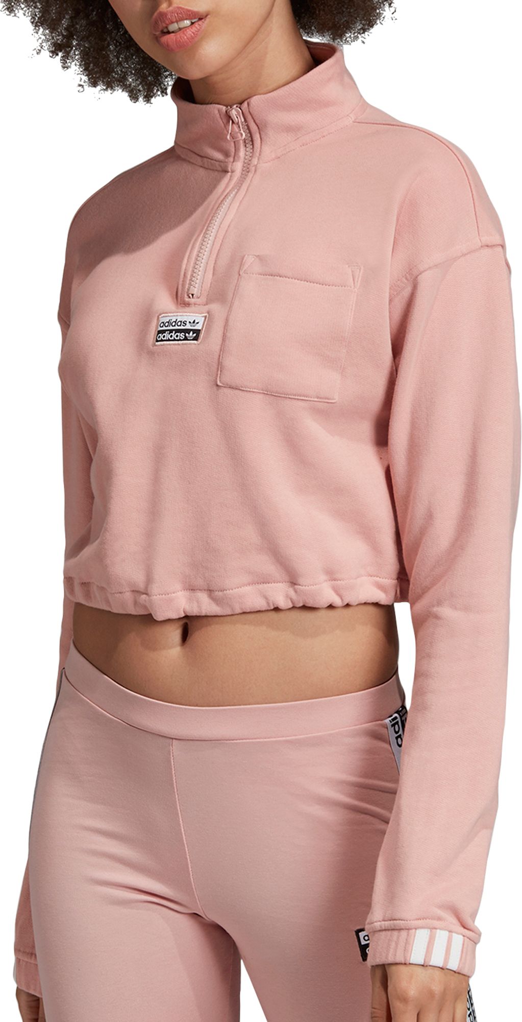 adidas cropped hoodie rosa