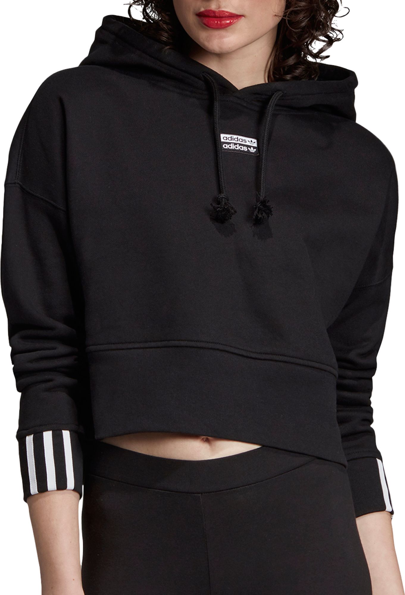 adidas originals women's cropped hooded sweatshirt
