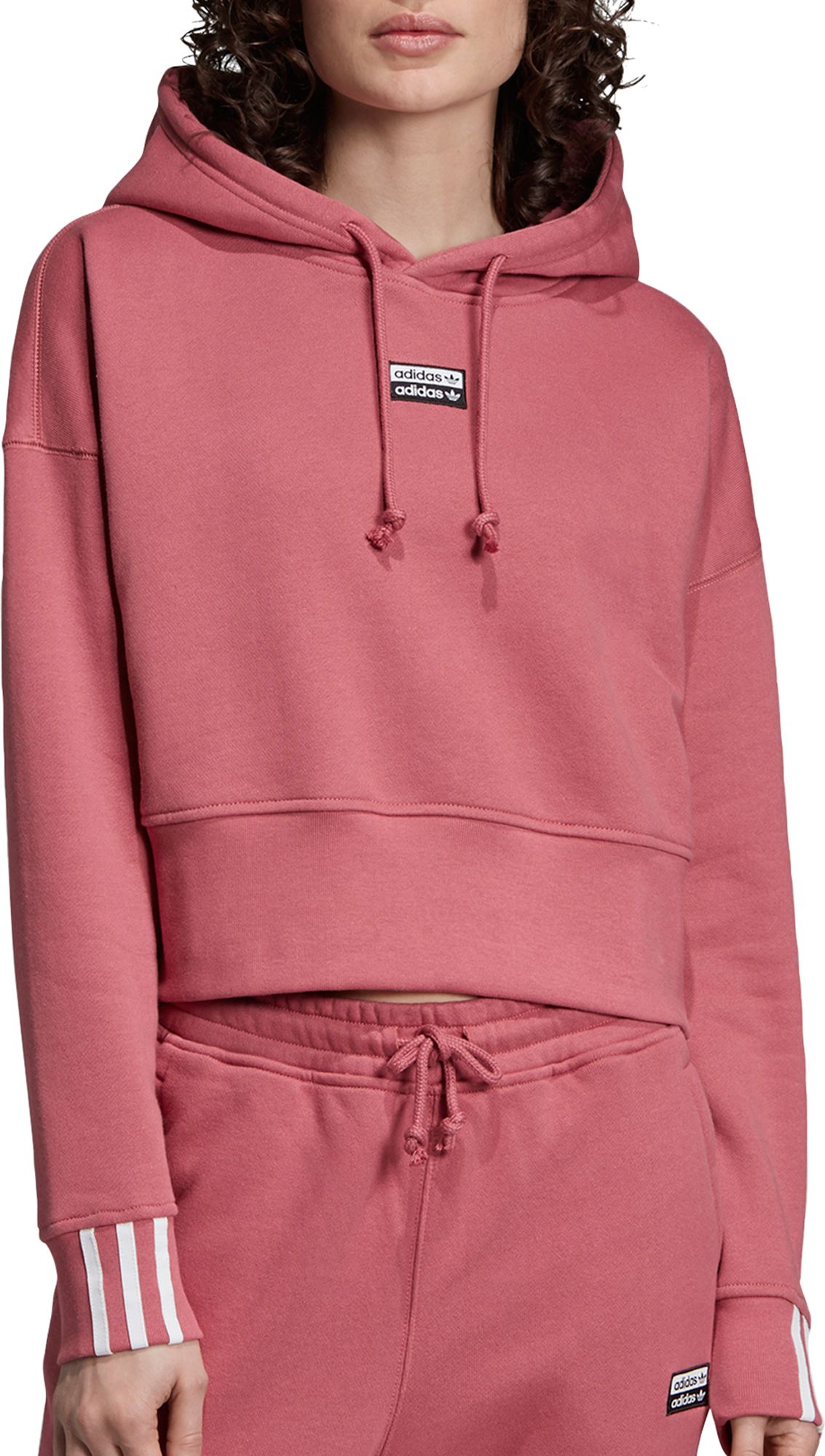 pink adidas crop hoodie