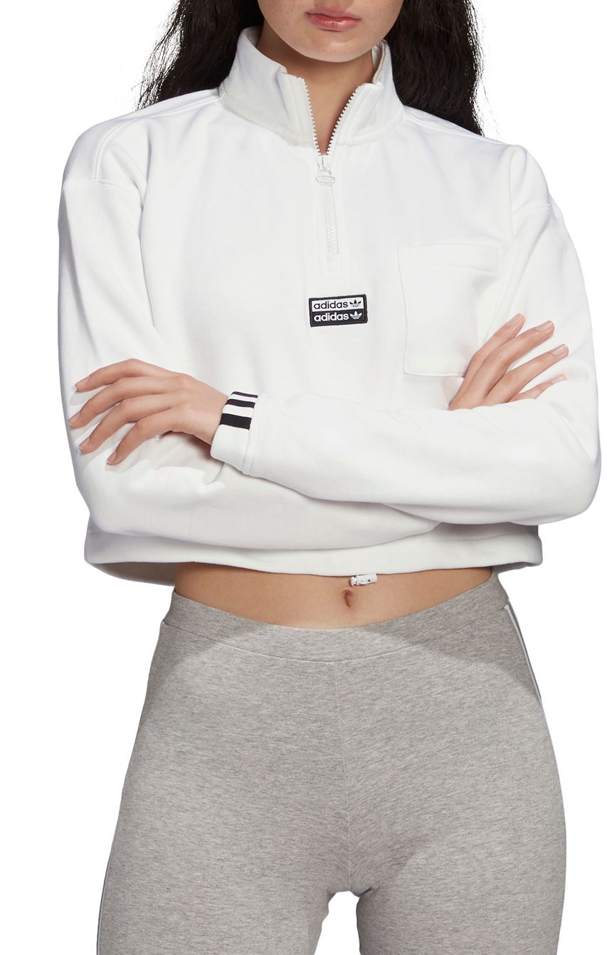 adidas women's cropped sweatshirt
