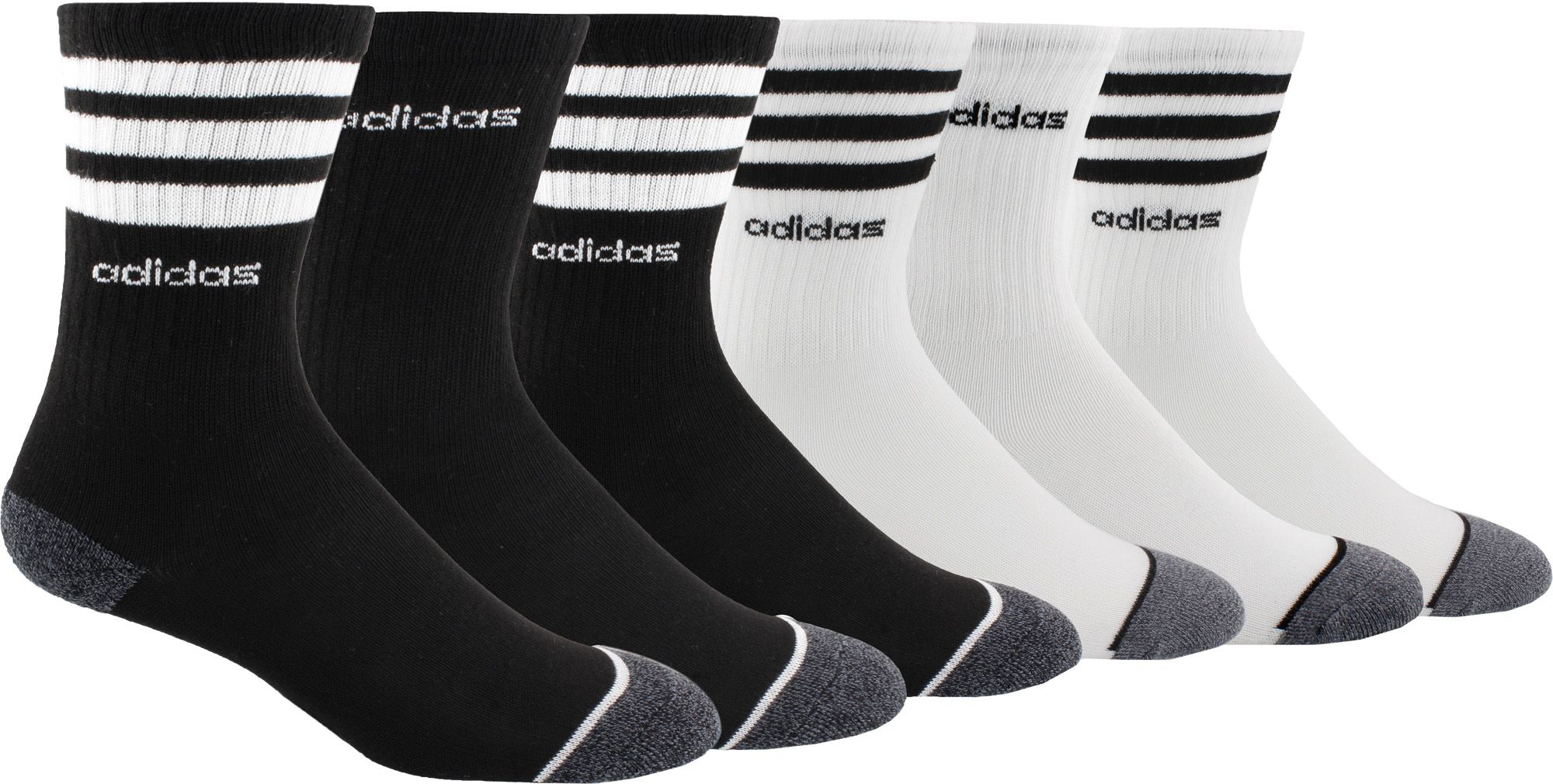 adidas Youth 3-Stripes Crew Socks - 6 