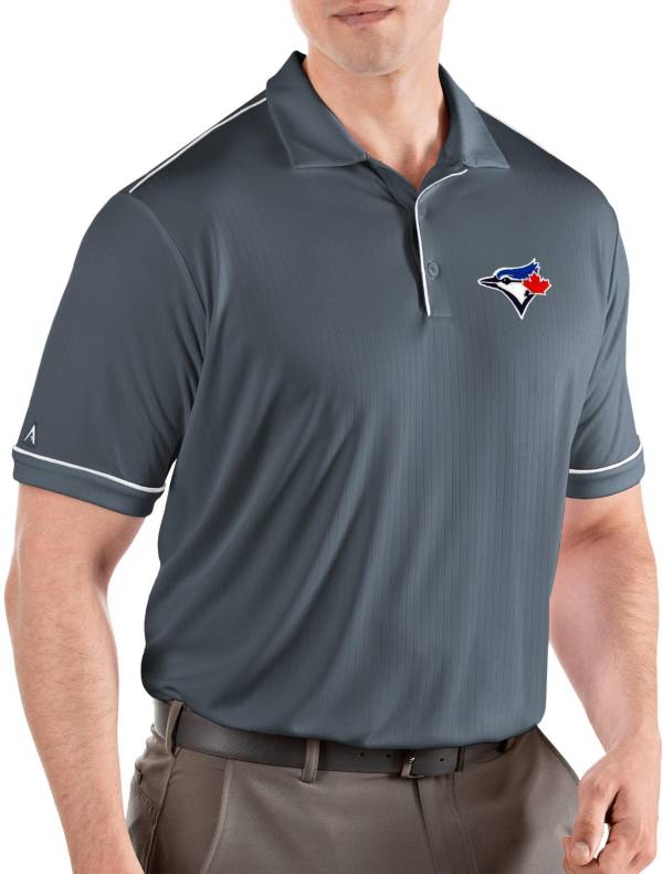 Antigua Men's Toronto Blue Jays Salute Grey Performance Polo