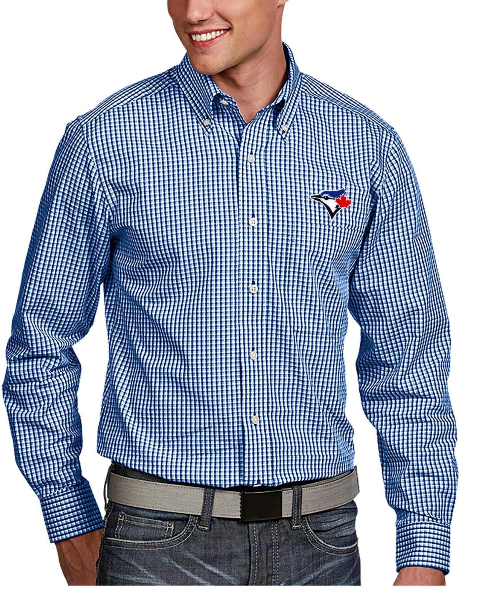 blue jays button up shirt
