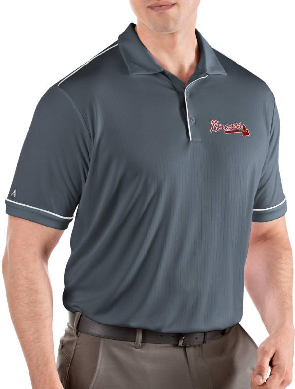 Antigua Men's Atlanta Braves Salute Grey Performance Polo