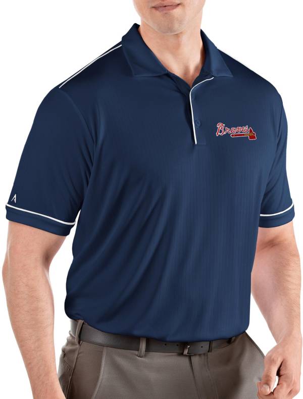 Antigua Men's Atlanta Braves Salute Navy Performance Polo