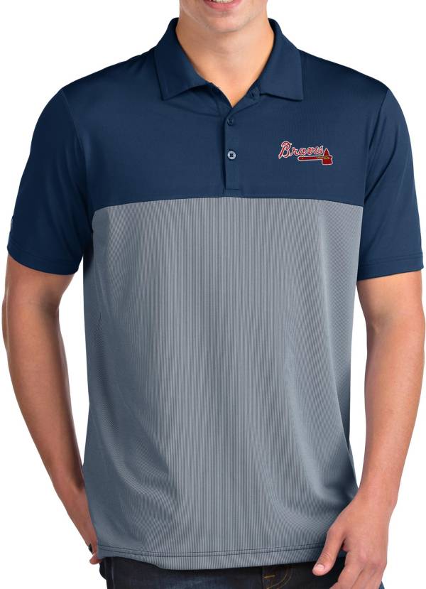 Antigua Men's Atlanta Braves Venture Navy Performance Polo