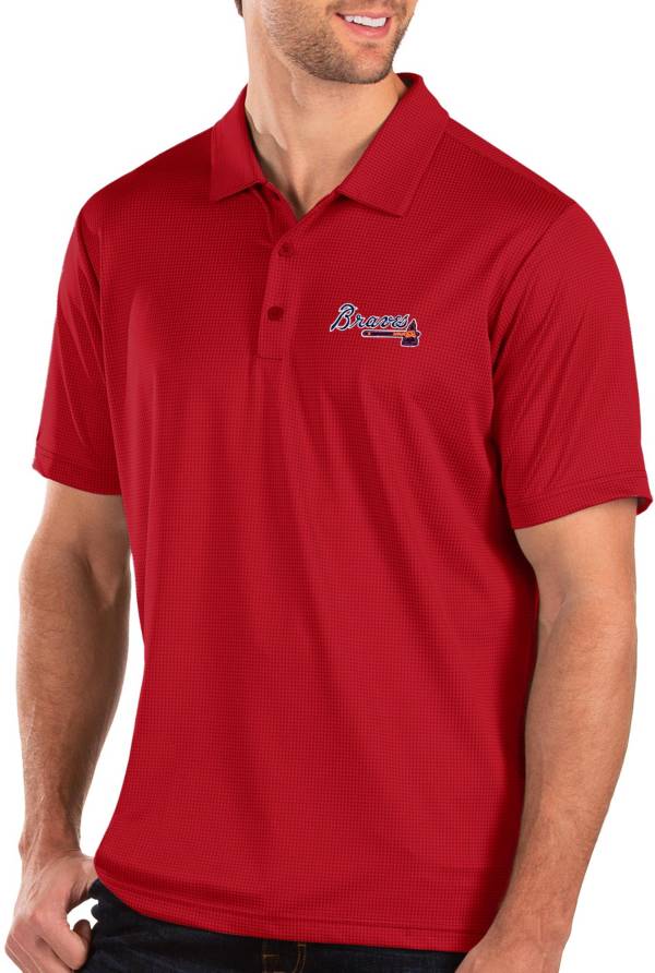 Antigua Men's Atlanta Braves Red Balance Polo