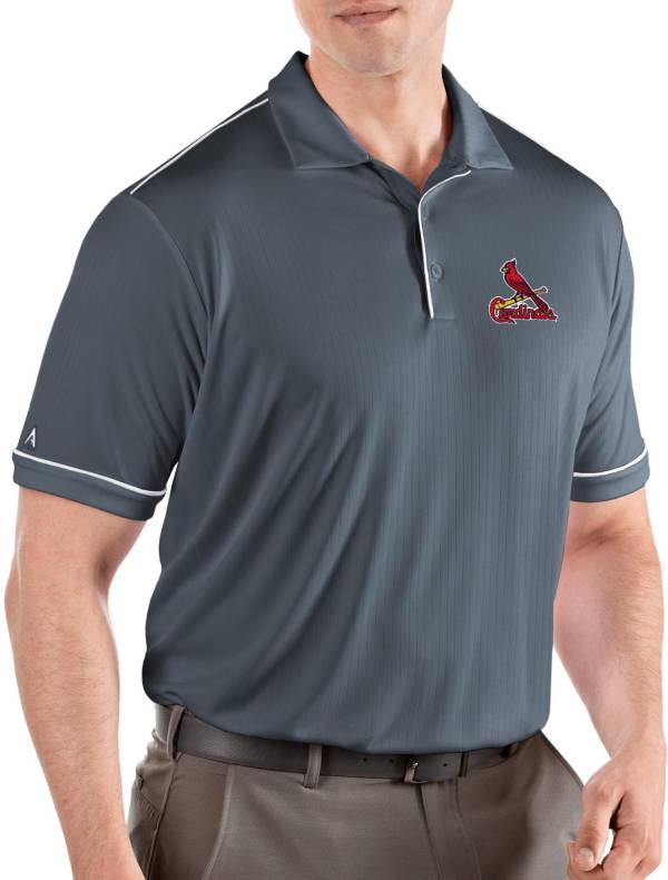 Antigua Men's St. Louis Cardinals Salute Grey Performance Polo