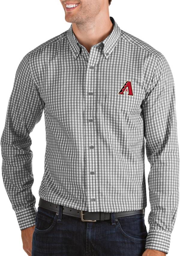 Antigua Men's Arizona Diamondbacks Structure Black Long Sleeve Button Down Shirt product image