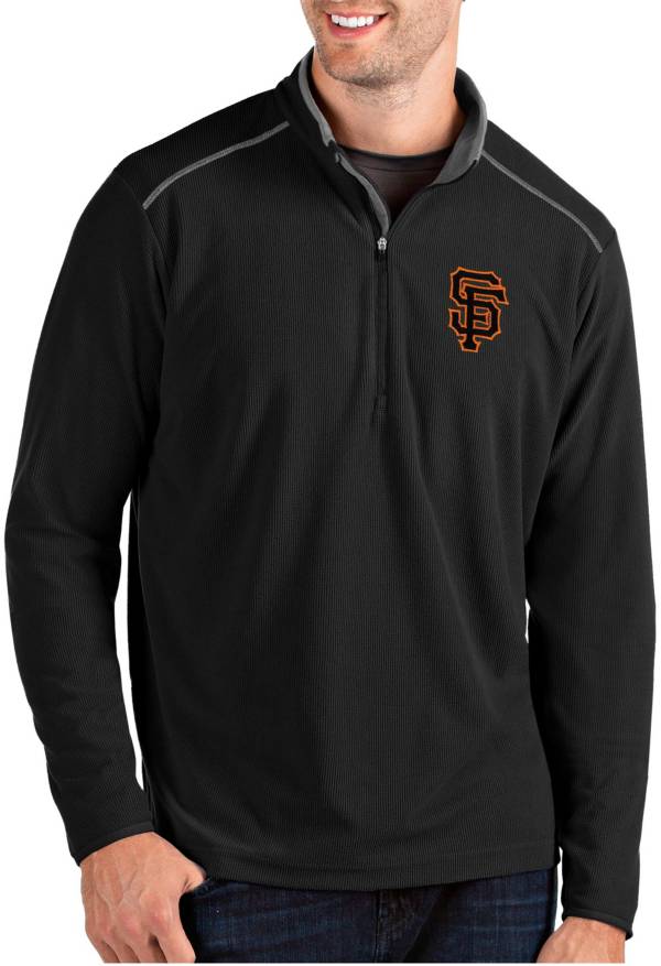 Antigua Men's San Francisco Giants Black Glacier Quarter-Zip Pullover