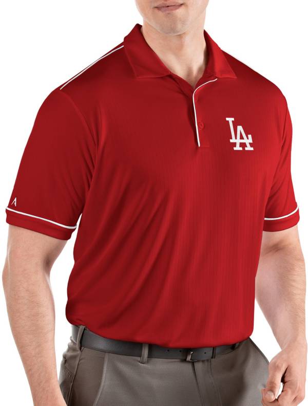 Antigua Men's Los Angeles Dodgers Salute Red Performance Polo