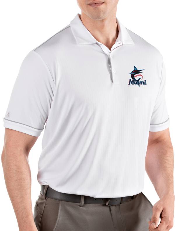 Antigua Men's Miami Marlins Salute White Performance Polo