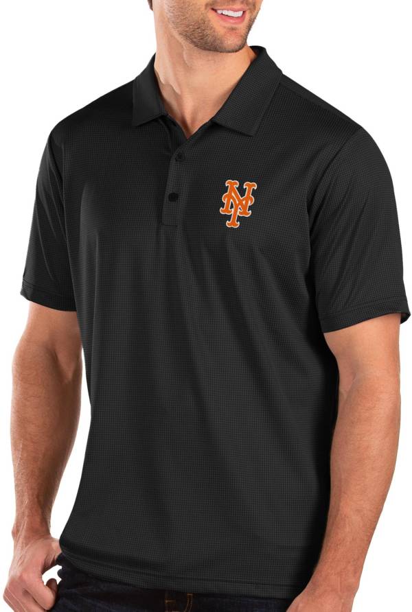 Antigua Men's New York Mets Black Balance Polo | Golf Galaxy