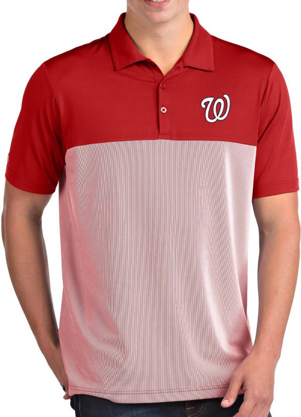 Antigua Men's Washington Nationals Venture Red Performance Polo