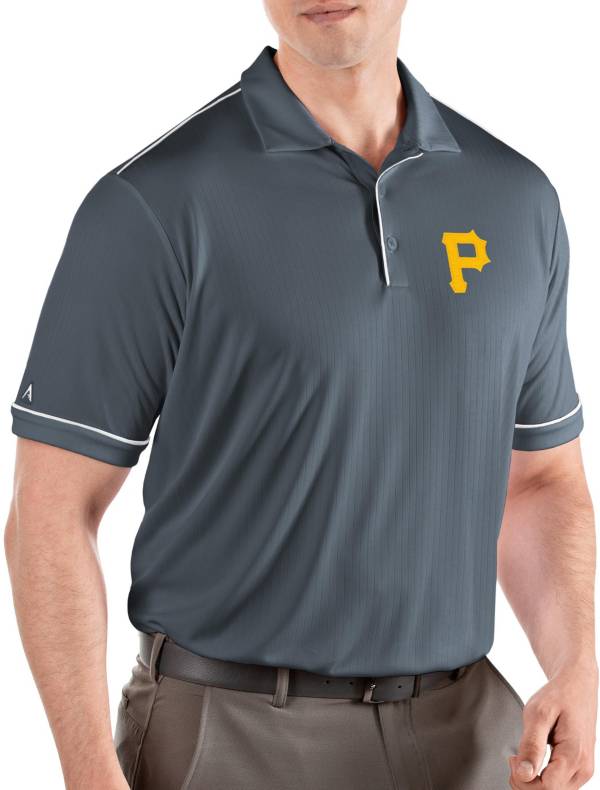 Antigua Men's Pittsburgh Pirates Salute Grey Performance Polo