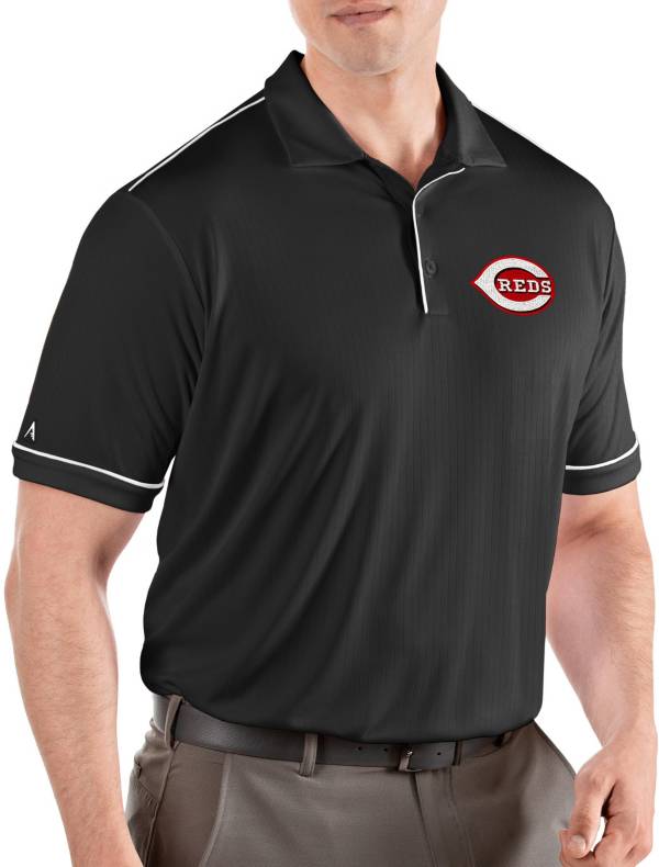 Antigua Men's Cincinnati Reds Salute Black Performance Polo