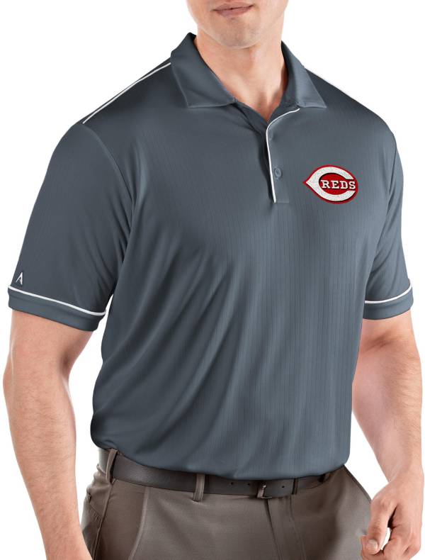 Antigua Men's Cincinnati Reds Salute Grey Performance Polo