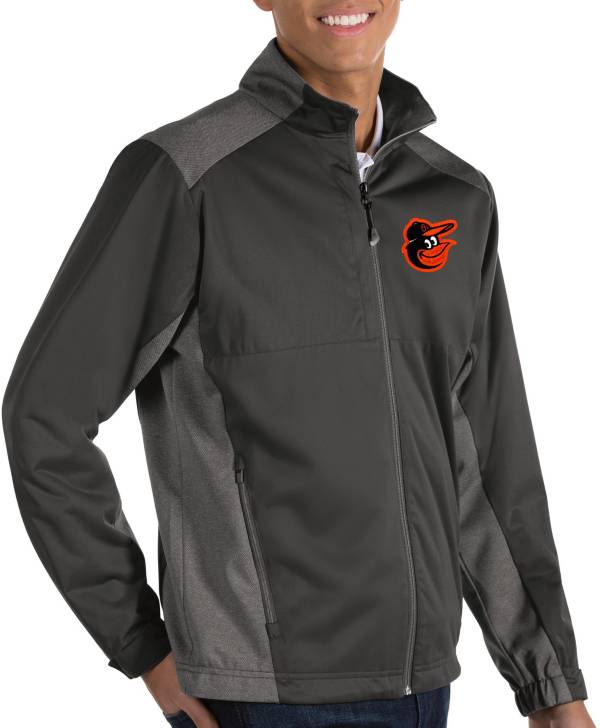 Antigua Men's Baltimore Orioles Revolve Grey Full-Zip Jacket