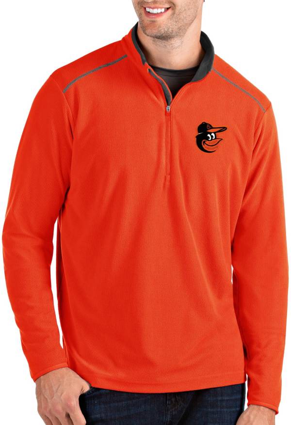 Antigua Men's Baltimore Orioles Orange Glacier Quarter-Zip Pullover product image