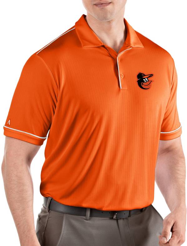 Antigua Men's Baltimore Orioles Salute Orange Performance Polo