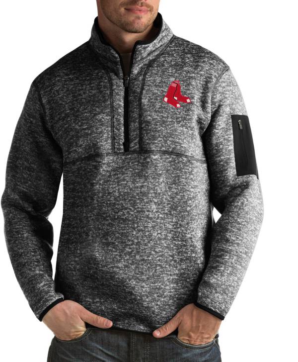 Antigua Men's Boston Red Sox Fortune Black Half-Zip Pullover