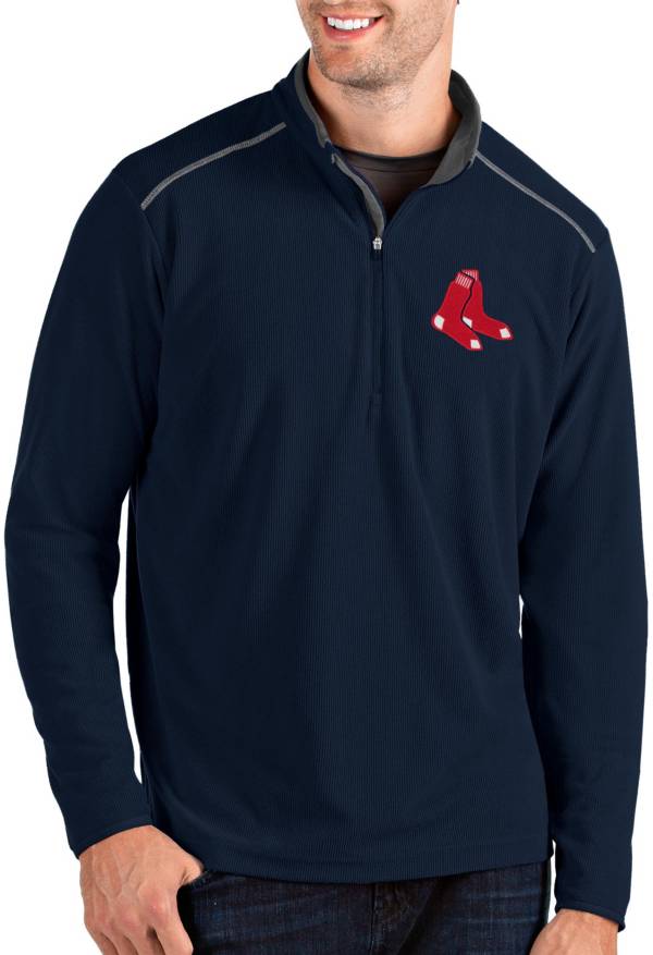 Antigua Men's Boston Red Sox Navy Glacier Quarter-Zip Pullover