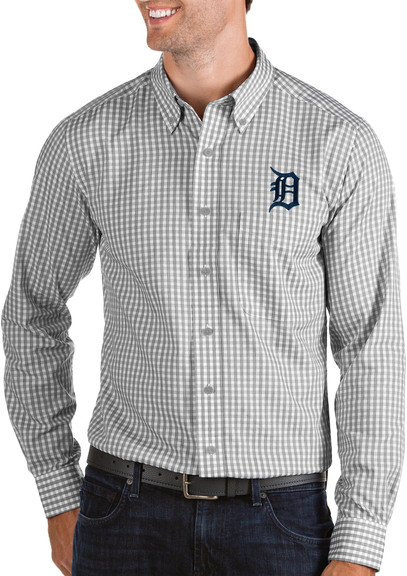 detroit tigers button up shirt