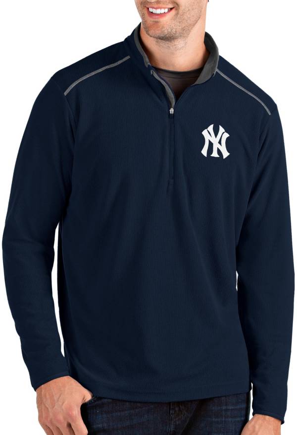 Antigua Men's New York Yankees Navy Glacier Quarter-Zip Pullover