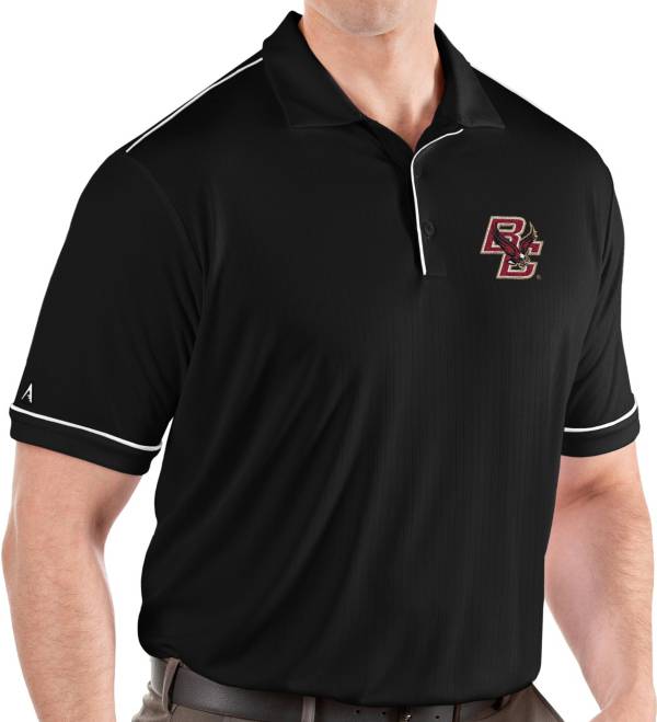 Antigua Men's Boston College Eagles Salute Performance Black Polo