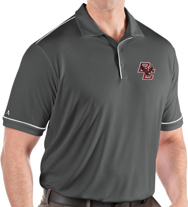 Antigua Men's Boston College Eagles Grey Salute Performance Polo