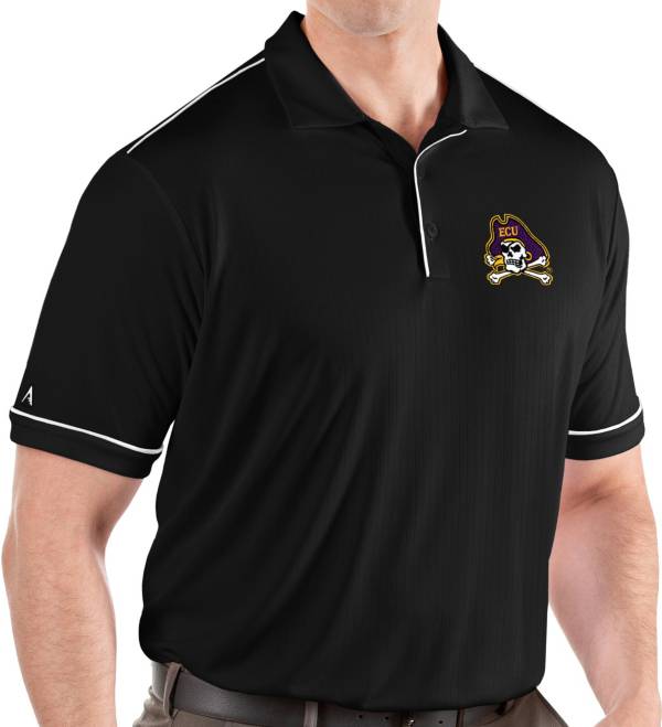 Antigua Men's East Carolina Pirates Salute Performance Black Polo